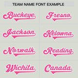 Custom Gray Pink Personalized Star Pattern Raglan Sleeves Authentic Football Jersey