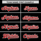 Custom Black Red Personalized Star Pattern Raglan Sleeves Authentic Football Jersey