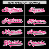 Custom Black Pink Personalized Star Pattern Raglan Sleeves Authentic Football Jersey