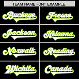 Custom Black Neon Green Personalized Star Pattern Raglan Sleeves Authentic Football Jersey
