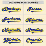 Custom Cream Royal Personalized Star Pattern Raglan Sleeves Authentic Football Jersey