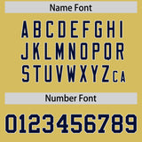 Custom Old Gold Navy Personalized Star Pattern Raglan Sleeves Authentic Football Jersey