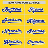 Custom Gold Royal Personalized Star Pattern Raglan Sleeves Authentic Football Jersey