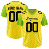 Custom Gold Neon Green Personalized Star Pattern Raglan Sleeves Authentic Football Jersey
