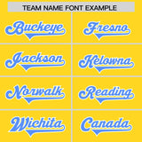 Custom Gold Powder Blue Personalized Star Pattern Raglan Sleeves Authentic Football Jersey