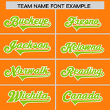 Custom Orange Neon Green Personalized Star Pattern Raglan Sleeves Authentic Football Jersey