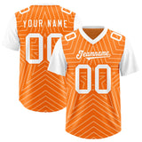 Custom Orange White Personalized Star Pattern Raglan Sleeves Authentic Football Jersey