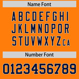 Custom Orange Navy Personalized Star Pattern Raglan Sleeves Authentic Football Jersey