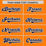 Custom Orange Navy Personalized Star Pattern Raglan Sleeves Authentic Football Jersey