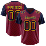 Custom Cardinal Navy Personalized Star Pattern Raglan Sleeves Authentic Football Jersey