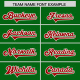 Custom Kelly Green Red Personalized Star Pattern Raglan Sleeves Authentic Football Jersey