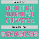 Custom Bright Green Pink Personalized Star Pattern Raglan Sleeves Authentic Football Jersey