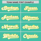 Custom Bright Green Gold Personalized Star Pattern Raglan Sleeves Authentic Football Jersey