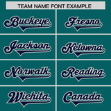 Custom Aqua Navy Personalized Star Pattern Raglan Sleeves Authentic Football Jersey