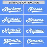 Custom Powder Blue White Personalized Star Pattern Raglan Sleeves Authentic Football Jersey