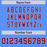 Custom Powder Blue Cardinal Personalized Star Pattern Raglan Sleeves Authentic Football Jersey