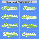 Custom Powder Blue Neon Green Personalized Star Pattern Raglan Sleeves Authentic Football Jersey