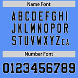 Custom Powder Blue Black Personalized Star Pattern Raglan Sleeves Authentic Football Jersey