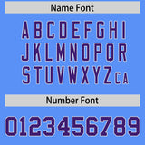 Custom Powder Blue Purple Personalized Star Pattern Raglan Sleeves Authentic Football Jersey