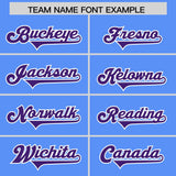 Custom Powder Blue Purple Personalized Star Pattern Raglan Sleeves Authentic Football Jersey