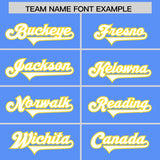 Custom Powder Blue Gold Personalized Star Pattern Raglan Sleeves Authentic Football Jersey