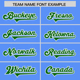 Custom Powder Blue Kelly Green Personalized Star Pattern Raglan Sleeves Authentic Football Jersey