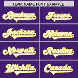 Custom Purple Gold Personalized Star Pattern Raglan Sleeves Authentic Football Jersey