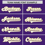 Custom Purple Old Gold Personalized Star Pattern Raglan Sleeves Authentic Football Jersey