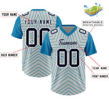 Custom Gray Panther Blue Personalized Star Pattern Raglan Sleeves Authentic Football Jersey