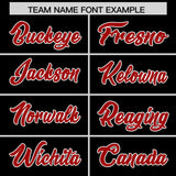 Custom Black Red Personalized Star Pattern Raglan Sleeves Authentic Football Jersey