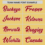 Custom Khaki Red Personalized Star Pattern Raglan Sleeves Authentic Football Jersey