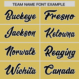 Custom Old Gold Black Personalized Star Pattern Raglan Sleeves Authentic Football Jersey