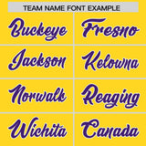 Custom Gold Purple Personalized Star Pattern Raglan Sleeves Authentic Football Jersey