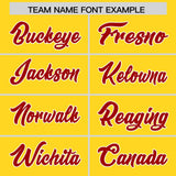 Custom Gold Red Personalized Star Pattern Raglan Sleeves Authentic Football Jersey