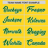 Custom Gold Kelly Green Personalized Star Pattern Raglan Sleeves Authentic Football Jersey