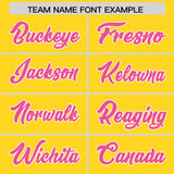 Custom Gold Pink Personalized Star Pattern Raglan Sleeves Authentic Football Jersey