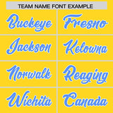 Custom Gold Powder Blue Personalized Star Pattern Raglan Sleeves Authentic Football Jersey