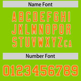Custom Neon Green Orange Personalized Star Pattern Raglan Sleeves Authentic Football Jersey