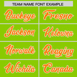 Custom Neon Green Orange Personalized Star Pattern Raglan Sleeves Authentic Football Jersey