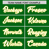 Custom Kelly Green Gold Personalized Star Pattern Raglan Sleeves Authentic Football Jersey