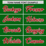 Custom Kelly Green Red Personalized Star Pattern Raglan Sleeves Authentic Football Jersey