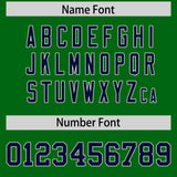 Custom Kelly Green Navy Personalized Star Pattern Raglan Sleeves Authentic Football Jersey