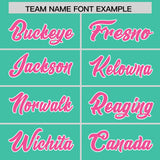 Custom Bright Green Pink Personalized Star Pattern Raglan Sleeves Authentic Football Jersey