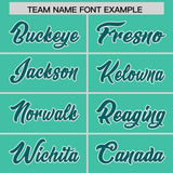 Custom Bright Green Aqua Personalized Star Pattern Raglan Sleeves Authentic Football Jersey