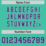 Custom Bright Green Purple Personalized Star Pattern Raglan Sleeves Authentic Football Jersey