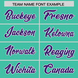 Custom Bright Green Purple Personalized Star Pattern Raglan Sleeves Authentic Football Jersey