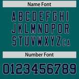 Custom Aqua Navy Personalized Star Pattern Raglan Sleeves Authentic Football Jersey