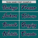 Custom Aqua Navy Personalized Star Pattern Raglan Sleeves Authentic Football Jersey