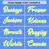 Custom Powder Blue Neon Green Personalized Star Pattern Raglan Sleeves Authentic Football Jersey