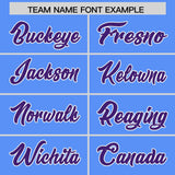 Custom Powder Blue Purple Personalized Star Pattern Raglan Sleeves Authentic Football Jersey